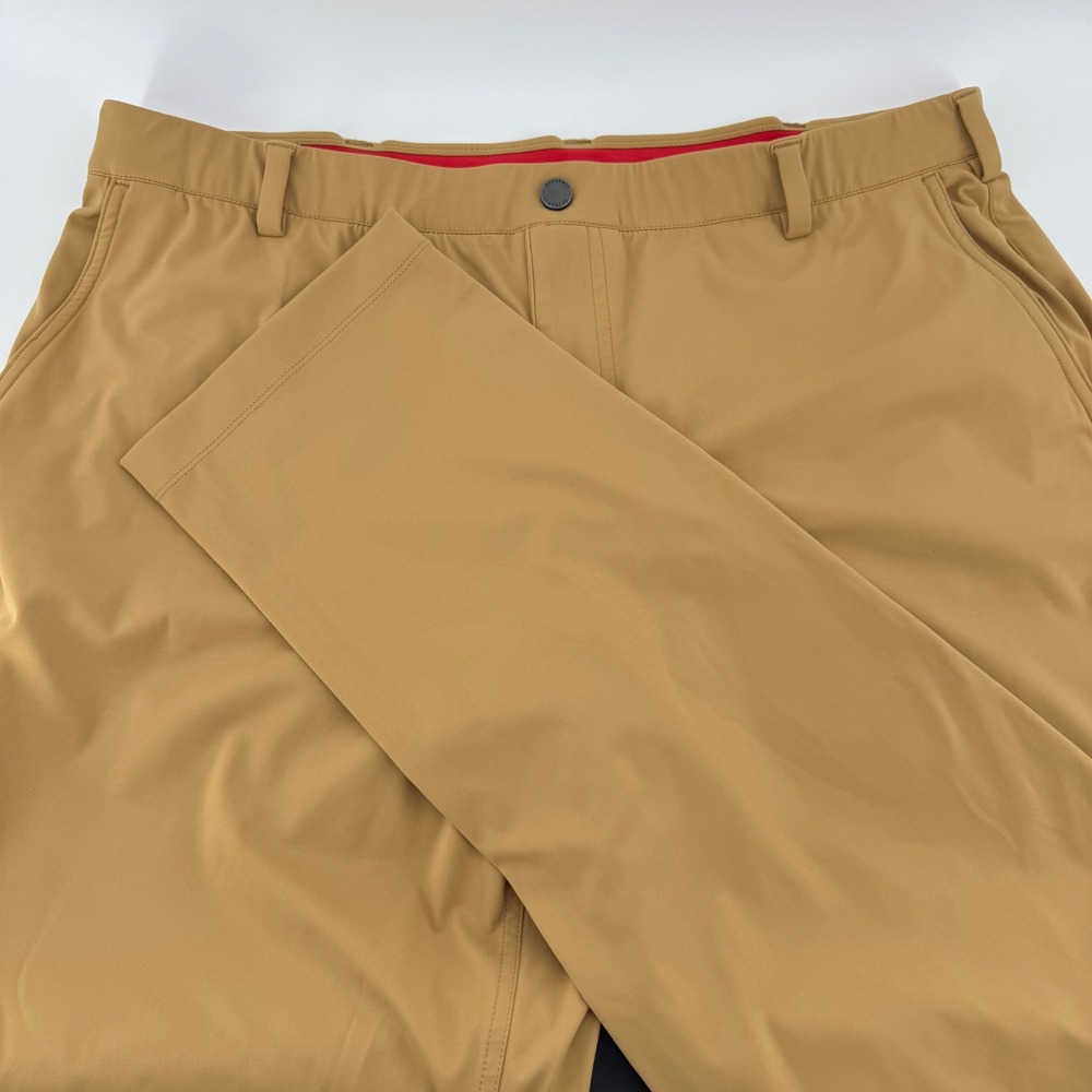 Redvanly Mens XXL Tan Khaki Stretch Golf Performance Pants Straight Leg Trousers
